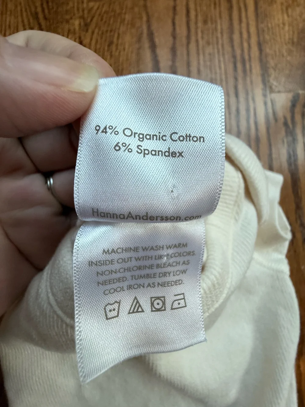 Hanna Andersson Cream Ribbed Onesie Bodysuit 0-3 Months